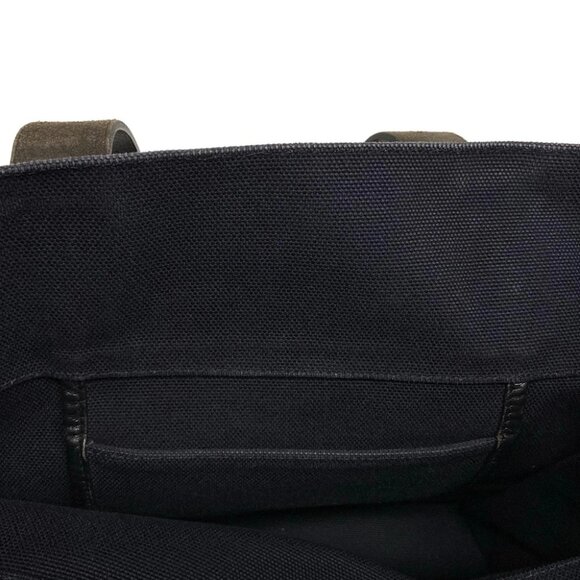 HERMES Etriviere Shopping Navy Black Toile Goelan Vache Hunter Unclear - Picture 13 of 14